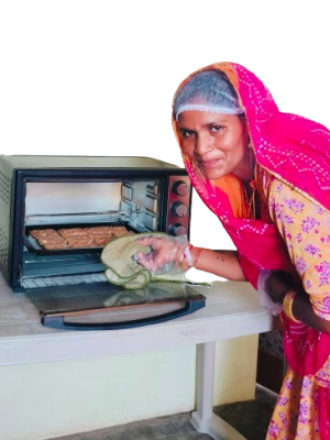 Dhurti Devi baking millet cookies